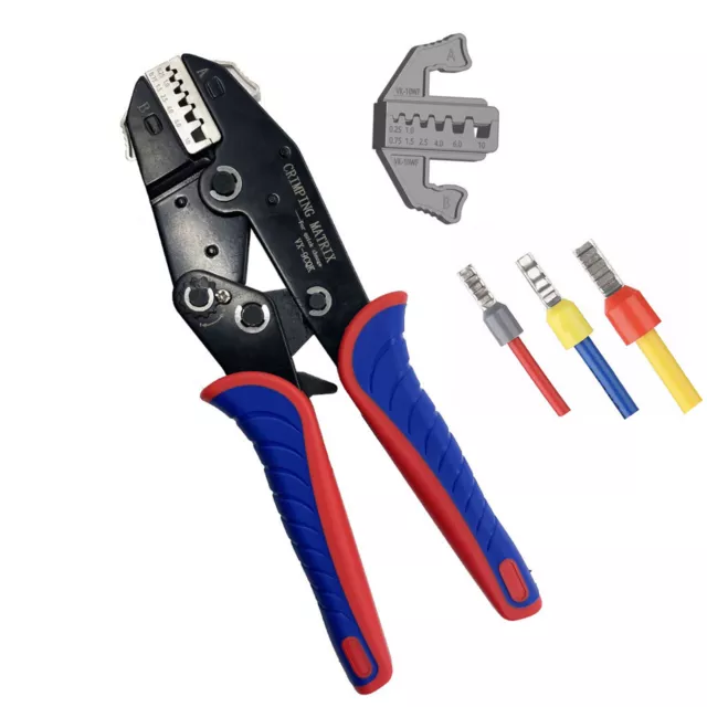 Quick Change Crimping Tool 0.25-10mm² (23-7 AWG) Multifunction Ratcheting B4K7