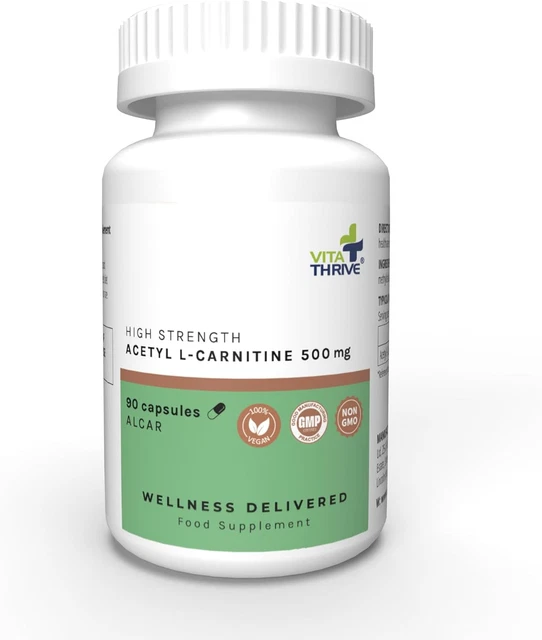 VITATHRIVE ® Acetyl L Carnitine 500Mg 90 Capsules £12.99 PicClick UK