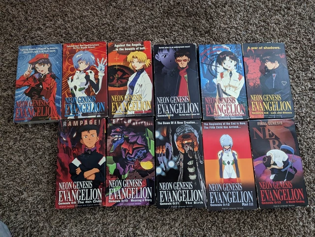NEON GENESIS EVANGELION almost Complete Dubbed Series VHS Set 11 tapes ...