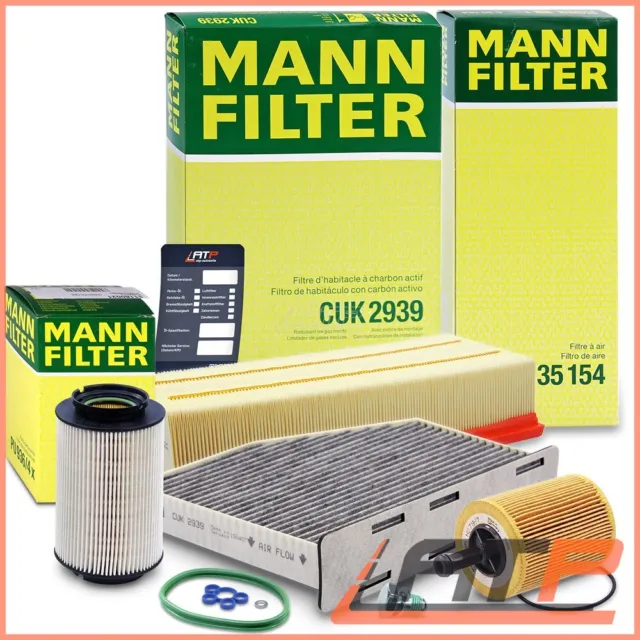 Oil Air Pollen Fuel Filter Mann Service Kit B For Audi A3 8P 1.9 2.0 03-06