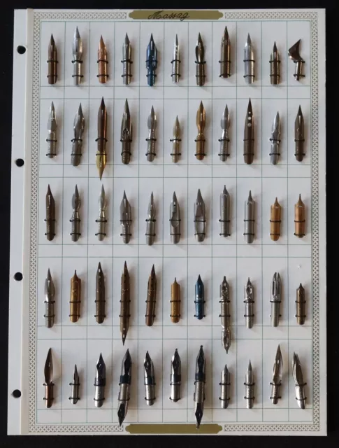 Collection de 55 plumes MASSAG pennini pen nibs box