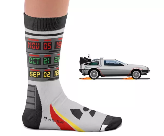 HEEL TREAD Socken im Design "Time Machine" - Gr. 41-46 - Auto Race Retro Cinema