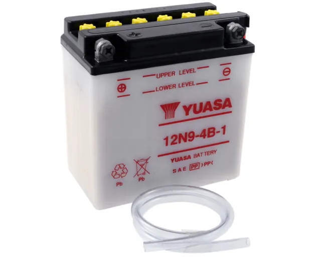 Batterie 12V 9Ah YUASA 12N9-4B-1 sans acide de batterie