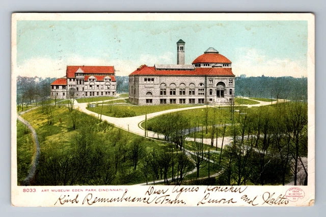 Cincinnati OH-Ohio, Art Museum Eden Park, c1907 Antique Vintage Postcard