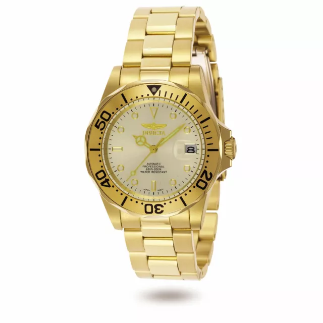 Invicta 9618 Men's Pro Diver Gold Dial Automatic Gold Tone Watch