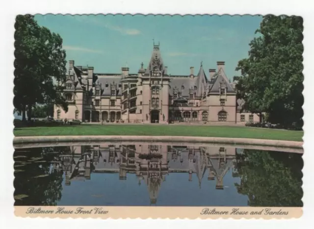 Biltmore House and Gardens Front View Vintage Postcard Asheville, NC Unposted