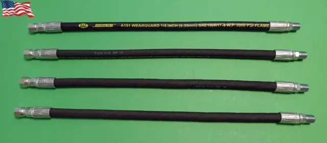 4 Premium Hoses For John Deere 54 Plow Snow Blade Lift Angle No Quick Couplers