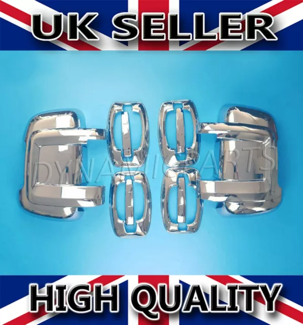 For Citroen Relay Fiat Ducato Chrome Wing Mirror Covers 4 Door Handle Covers Abs