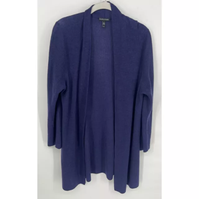 Eileen Fisher Womens Tencel Lyocell Merino Wool Open Front Cardigan Size Large