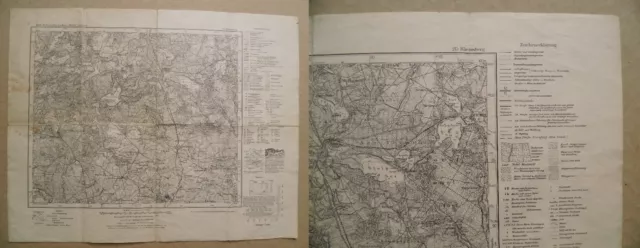 Militär Karte Rheinsberg Gransee 1884/ 1940 1:100 000