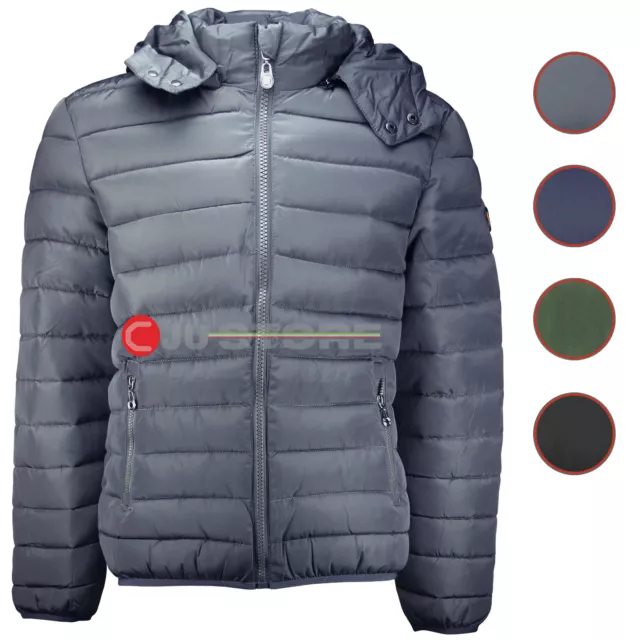 Giubbotto uomo giacca invernale piumino imbottito pesante cn cappuccio removibil