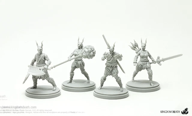 4 Figurines Role Survivors Kingdom Death – Résine 50mm – Neuf