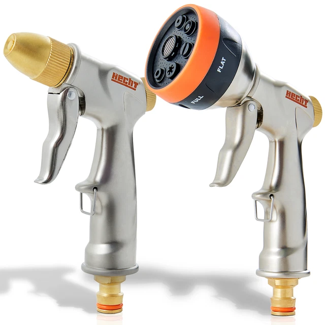 Garten Hand Schlauch Brause Sprüh Pistole Metall Wasser Spritze Alu Bewässern