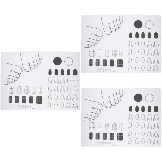 3 piezas almohadilla de manicura de gel de sílice colchoneta de entrenamiento de uñas de acrílico