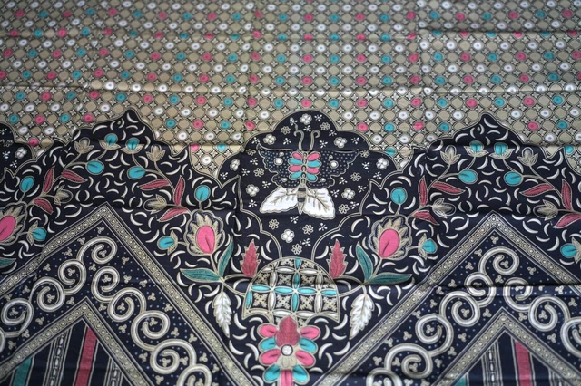 Par Yard-Indian Main Bloc Gris Batik Tissu Imprimé 100% Coton Naturel