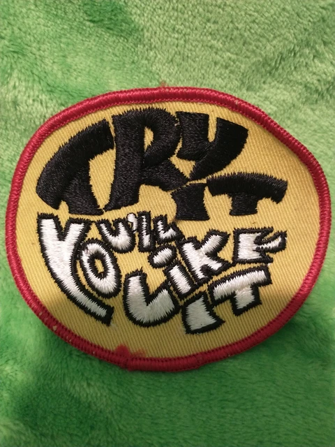 Try It You’ll Like It Black White Lettering Embroidered Souvenir Patch Badge