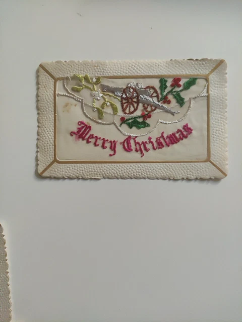 Carte Postale  Lots De 6 Ancienne Brodée ww1.Merry Christmas. 2