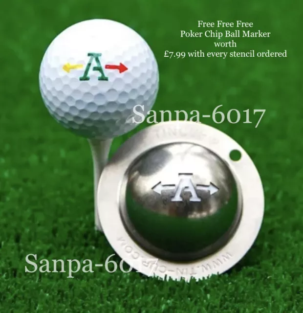 Personalised Golf Ball Marker Stencil Line Marker Template Drawing Alignment