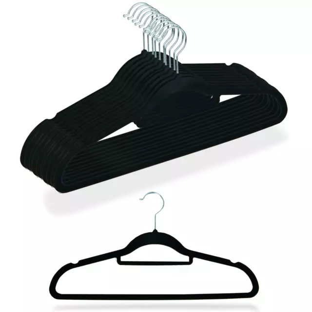 Coat Clothes Clothing Hangers Velvet Velour Non Slip Flocked Trouser Hangers New 2