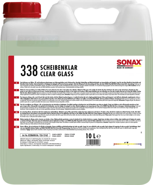 Sonax 10 L Disco Claramente Limpiador de Pantallas Repelentes Insectos