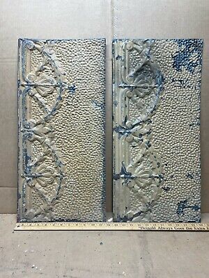 2pc Lot of 24" by 12" Antique Ceiling Tin Metal Reclaimed Salvage Art Craft