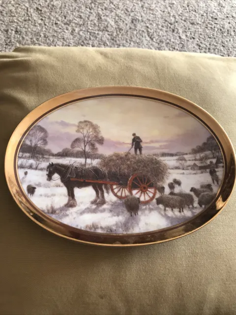 Davenport Oval Collectors Plate WINTER - A GOLDEN YEAR