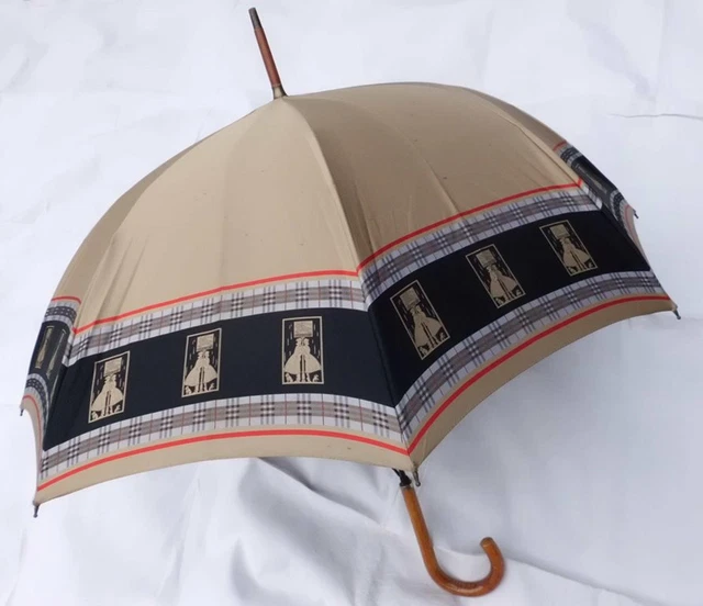 Ombrellone ombrello vintage anni '80 Burberry London paragon modello rifugio volpe inglese