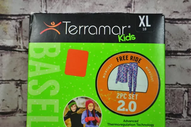 Nwt Youth Terramar 2.0 Midweight Kids Free Ride 2 Pc Set Snowflake Dream Sz Xl 2