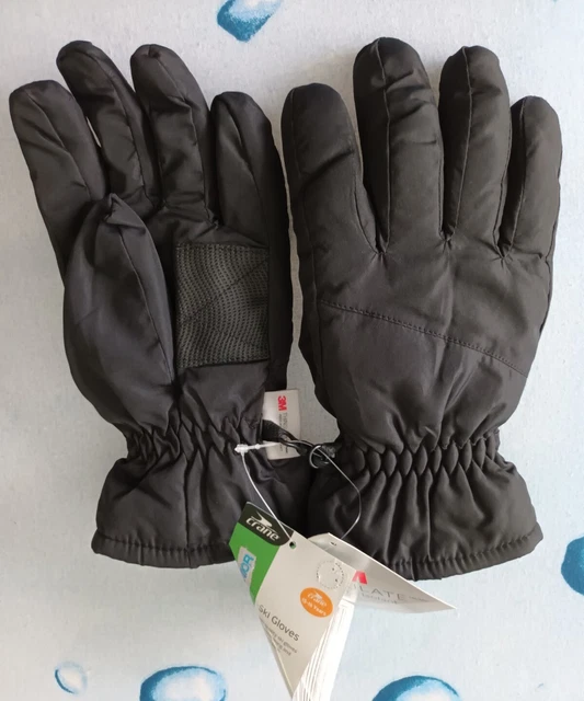 BNWT Junior Unisex Black Insulated Ski Gloves 15-16 Years S-M