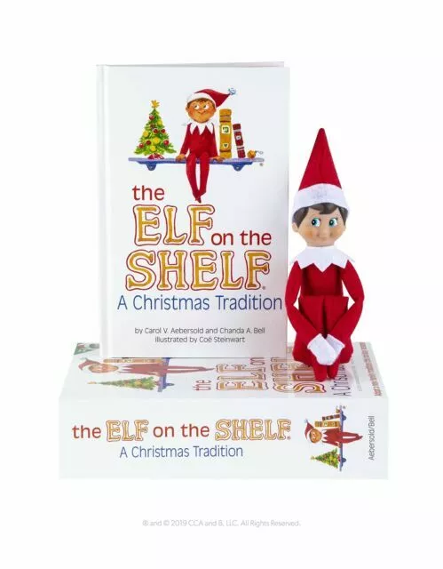 NEW Elf on the Shelf : Christmas Blue-Eyed Boy Light Scout Elf with Book