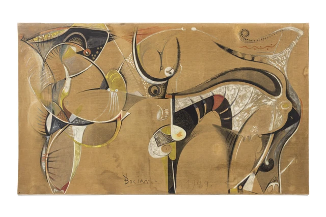 Bocian, Composition abstraite, technique mixte sur toile, 1949, LS40362201