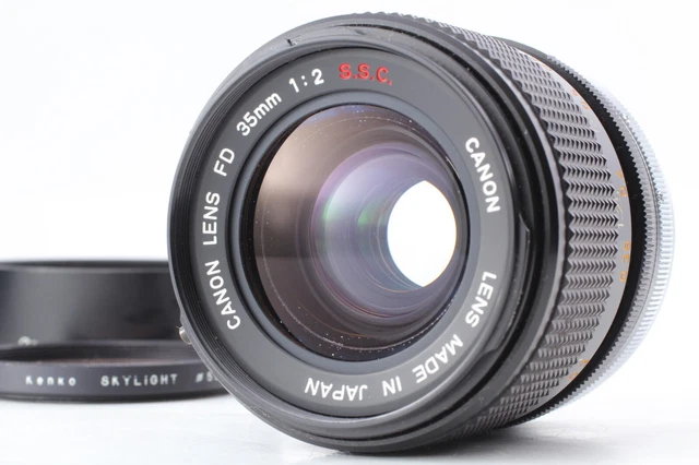 [Near Mint-]  Canon FD 35mm F2 S.S.C SSC w/ Hood MF Lens From Japan #1482