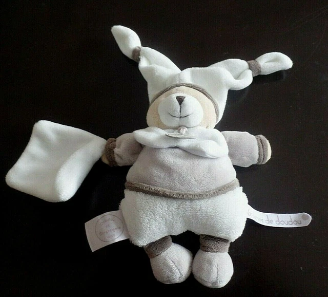 B12G / ours graine de doudou marron beige mouchoir DOUDOU ET COMPAGNIE