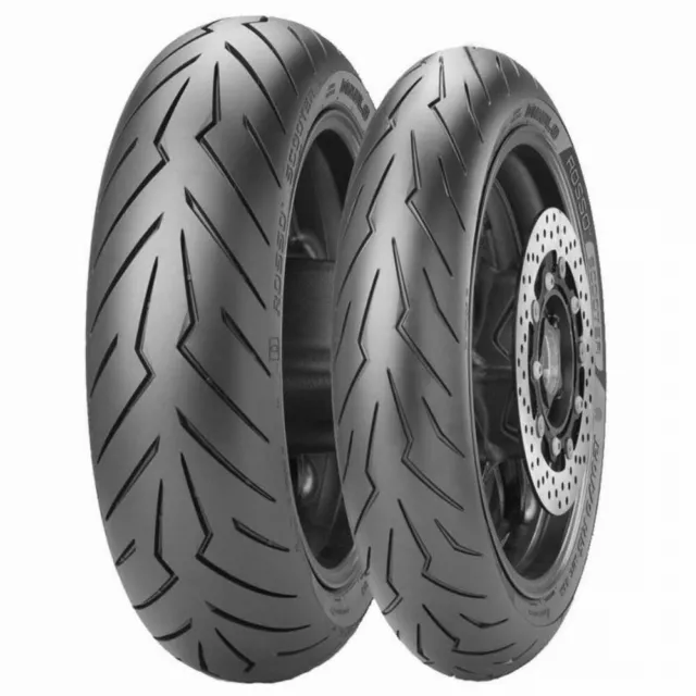 Coppia Gomme Moto Pirelli Diablo Rosso Scooter 120 70 - 12 58 P 130 70 - 12 62 P