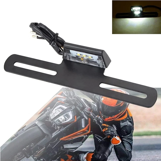 1PC Motorcycle Rear License Plate Mount Holder Bracket + LED Tail Light Parts