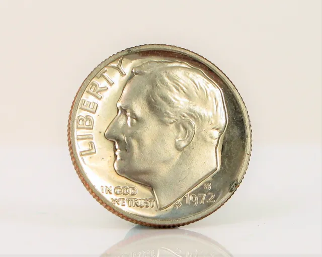 Vintage 1972-S Prs 10 Cent Dime Roosevelt Coin 1/10 Dollar Nice Silver