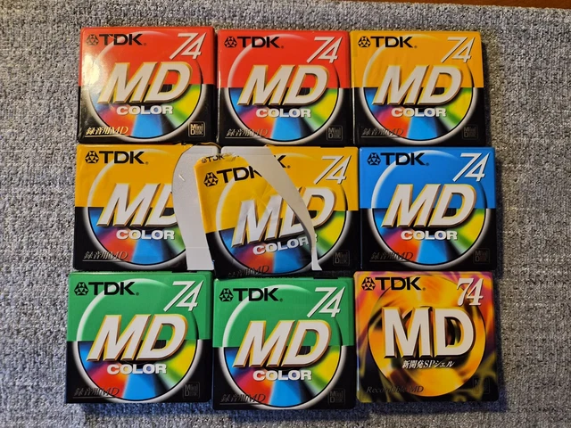 Lot De 5 Minidisc TDK Bit Club - 74 Min, Code-barres, Ouverts Mais Jamais Utilisés