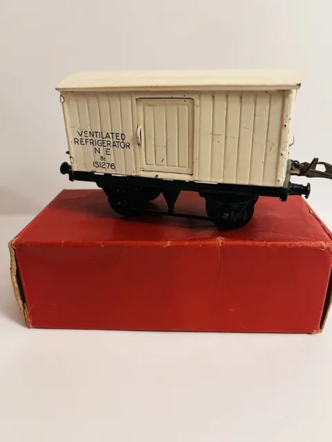 Hornby O Gauge Model Railway Tinplate No.1 NE Refrigerator Van In Original Box