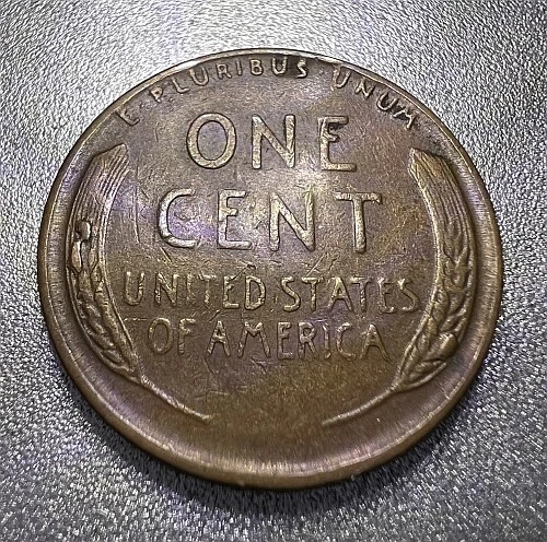 1952 No Mint Mark Lincoln One Cent Wheat Penny Die Chips On Wheat Obverse
