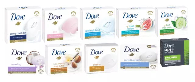 Dove Multicolor Dermatologically Approved 1/4 Moisturising Cream Bar Soap 90 g