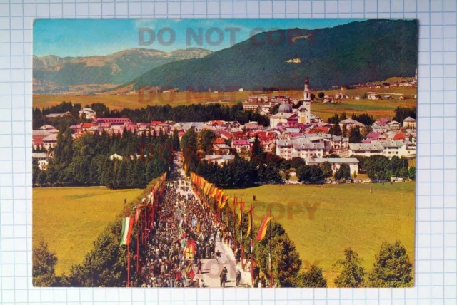 Cartolina  Asiago cerimonia panorama dal Sacrario Militare - rara - animata