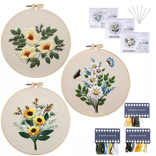 Practice Kit Ribbon Painting Embroidery Needlework Cross Stitch for Beginners