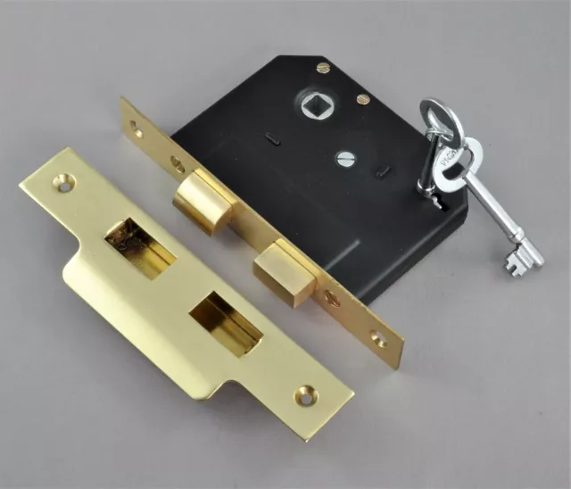 MORTICE DEAD LOCK-INTERNAL DOOR-6 FINISH-SUITS KNOB HANDLES-three lever security