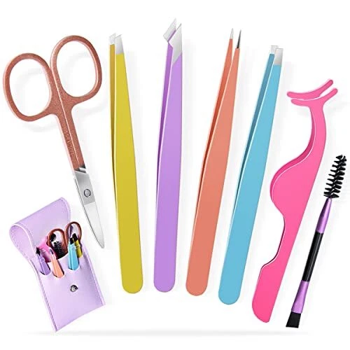 Eyebrow Tweezers Set, Precision Tweezers for Women Eyebrow Grooming Kit