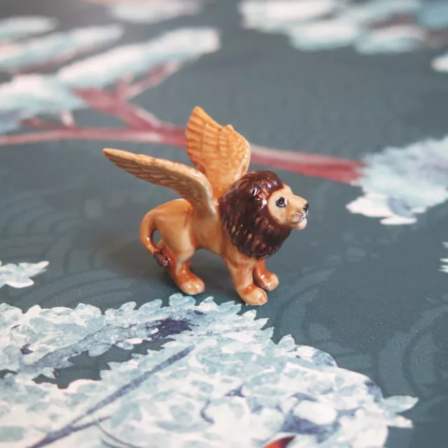 Mythical Winged Lion Minifig Mini Figurine - Hand Painted Porcelain Ornament 2