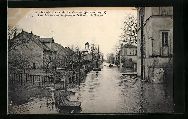 CPA Joinville-le-Pont, Inondations 1910, Une Rue inondée