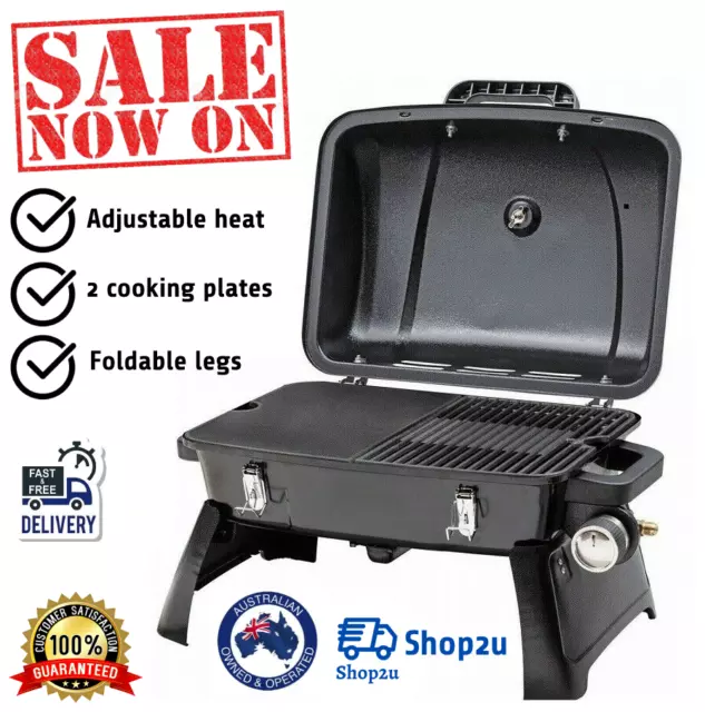 Gasmate Portable Gas BBQ Grill LPG Outdoor Camping Barbecue Cooking Picnic NEW