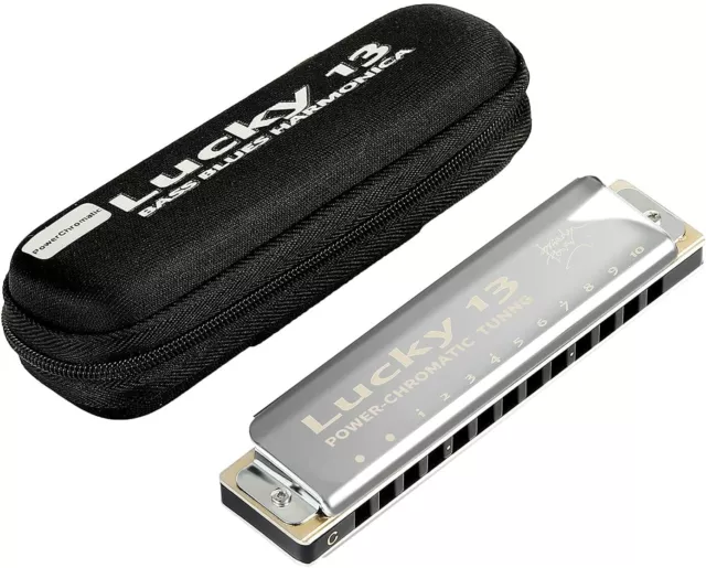 BRENDAN POWER LUCKY 13 Bass Blues Harmonica 13 Hole Diatonic Harp