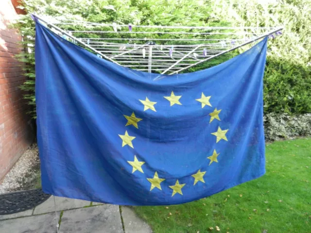 European Union EU Flag With Rope and Toggles  ... 84'' by 44'' approx.,