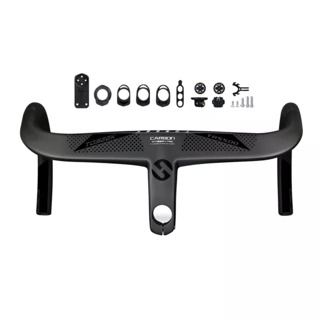 TOSEEK Integrated Road Bike Handlebar Carbon Fiber 400/420/440mm Bicycle